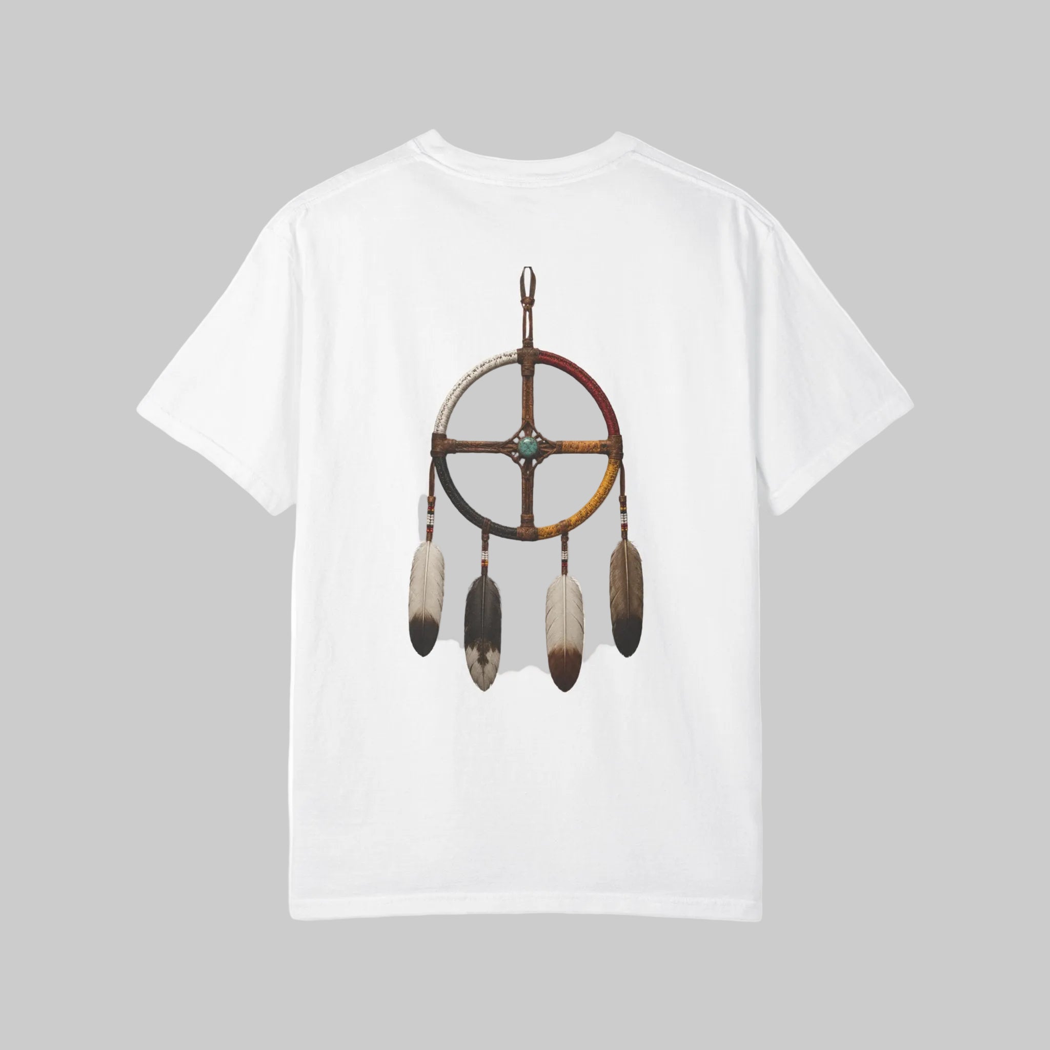 Medicine Wheel Print T-Shirt — Native Spirit Bear Claw Design