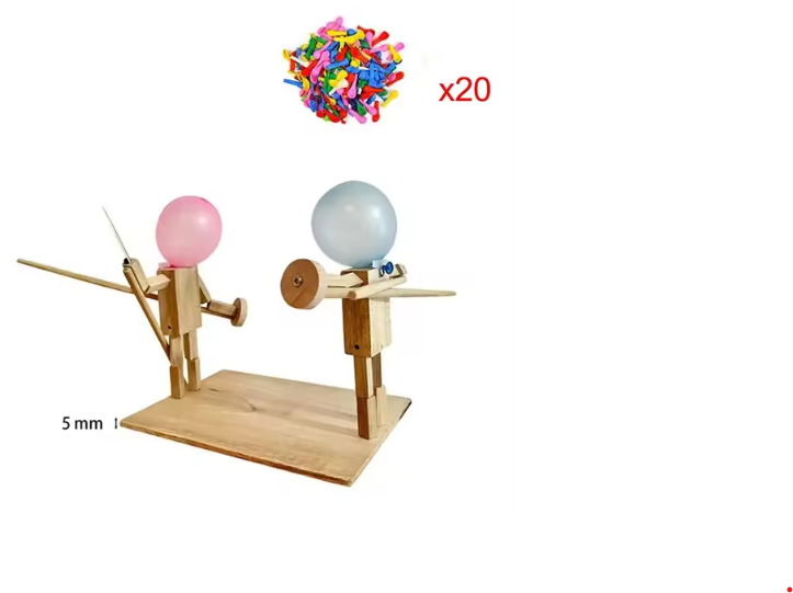 Handgefertigte Ballonköpfe Holz-Kampfpuppen