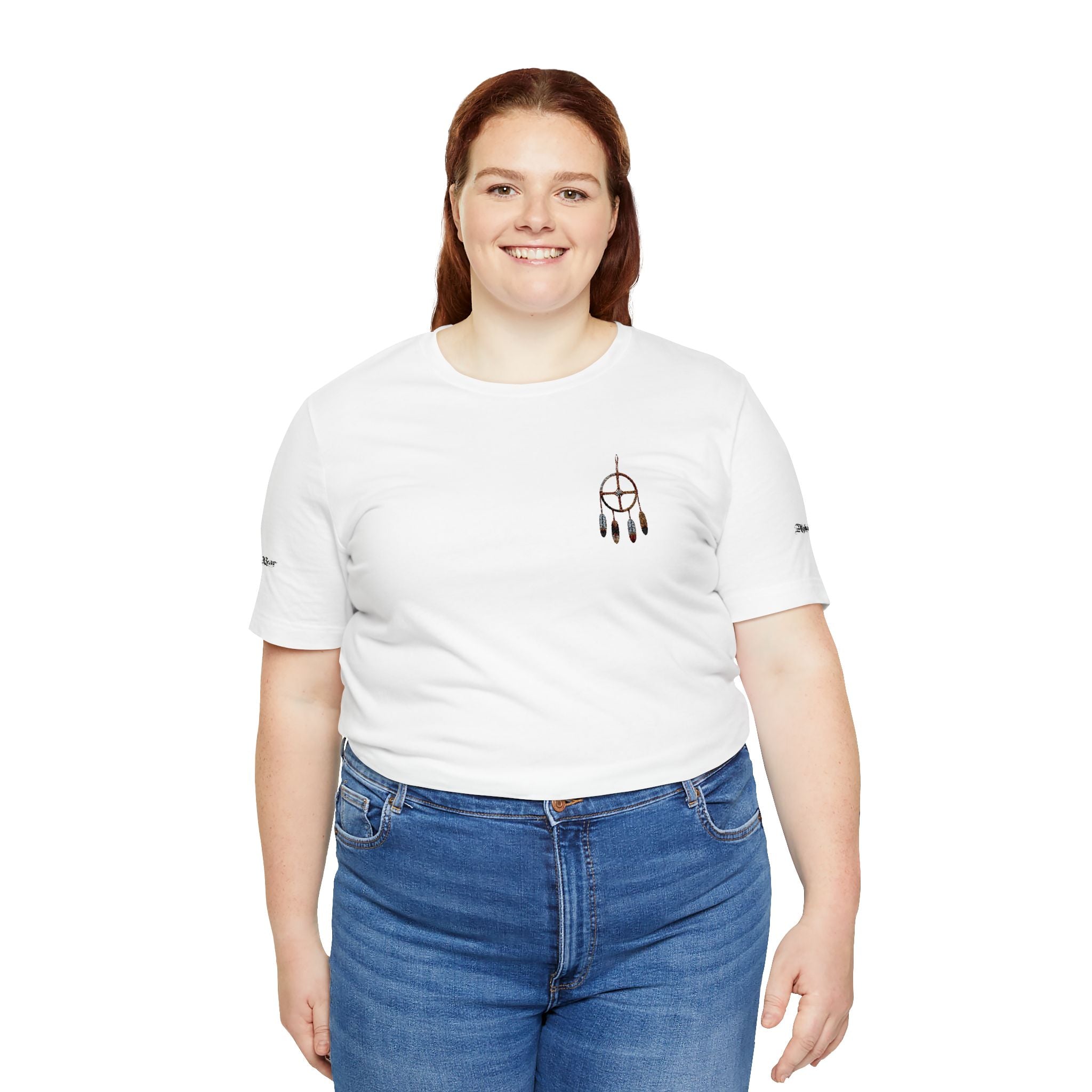 Dreamcatcher-Taschen-T-Shirt — Minimalistisches, von den Ureinwohnern inspiriertes Grafik-T-Shirt