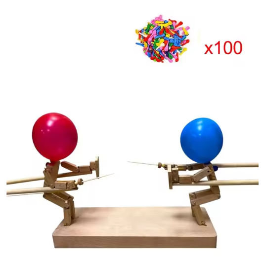 Handgefertigte Ballonköpfe Holz-Kampfpuppen