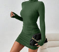 Rollkragenpullover Slim Fit Gestricktes Elegantes Kleid