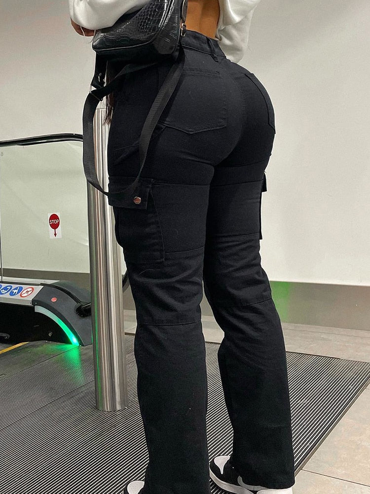 High-Waist-Cargohose, stylisch